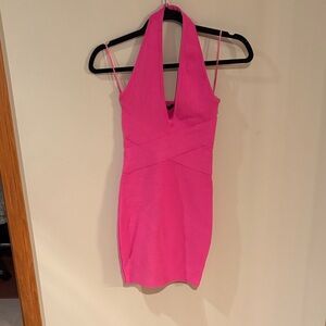 Guess Bandage Halter Pink Halter Dress